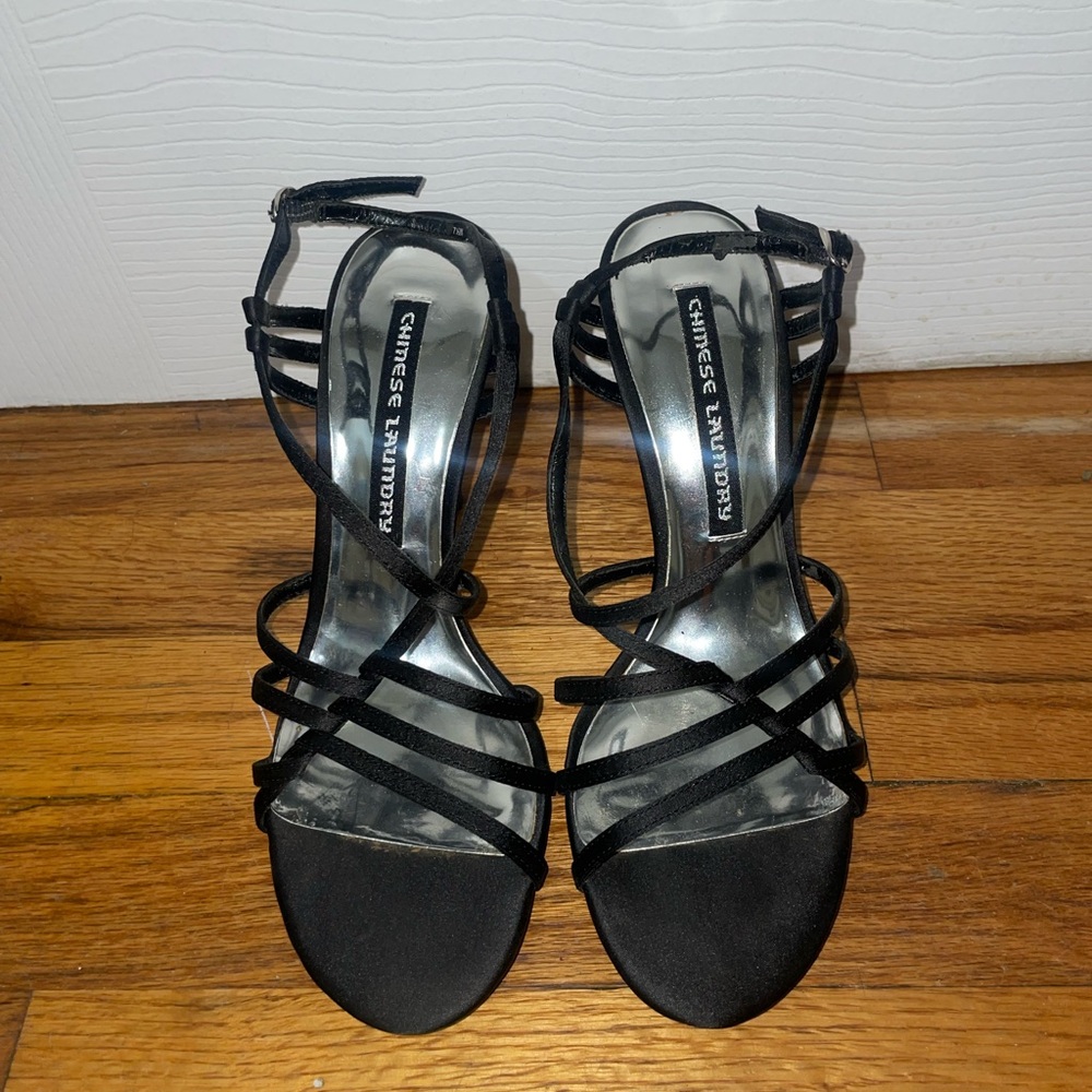 Chinese Laundry Black Strappy Heeled Sandals
